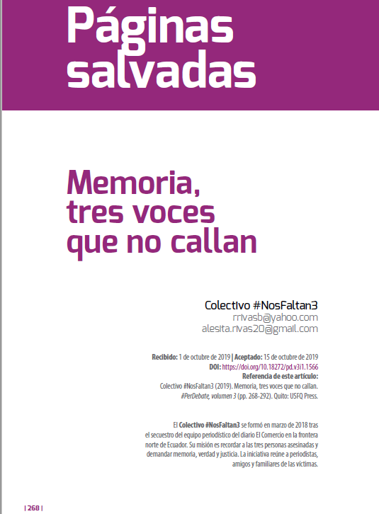 Memoria, tres voces que no callan